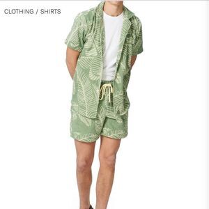 OAS Banana Leaf Cuba Terry Short and shorts Matching Set NWT